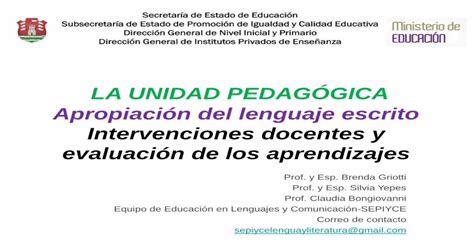 Pdf La Unidad PedagÓgica Apropiación Del Lenguaje Escrito · Las Prácticas Del Lenguaje