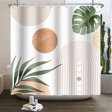 Boho Shower Curtain For Bathroom Mid Century Modern