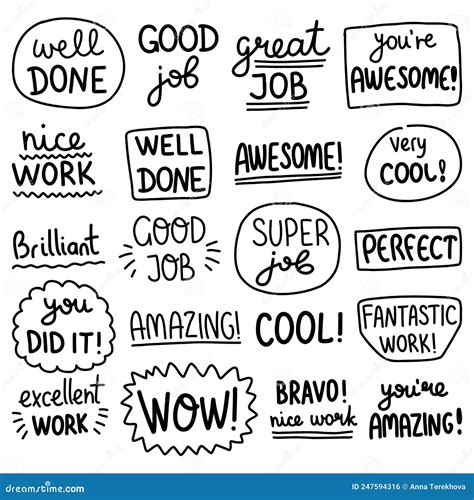 Job And Great Job Stickers Vector Illustration Stock Vector