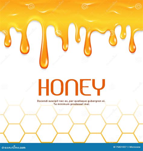 Dripping Honey On White Background Colorful Collection Of Delicious