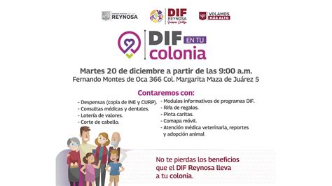 DIF en Tu Colonia en la Margarita Maza de Juárez DIF Reynosa 2021 2024