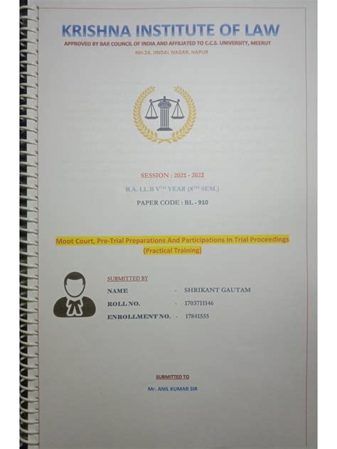 Moot Court Practical File | PDF