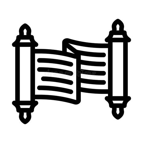 Torah Scroll Jewish Color Icon Vector Illustration Stock Illustration