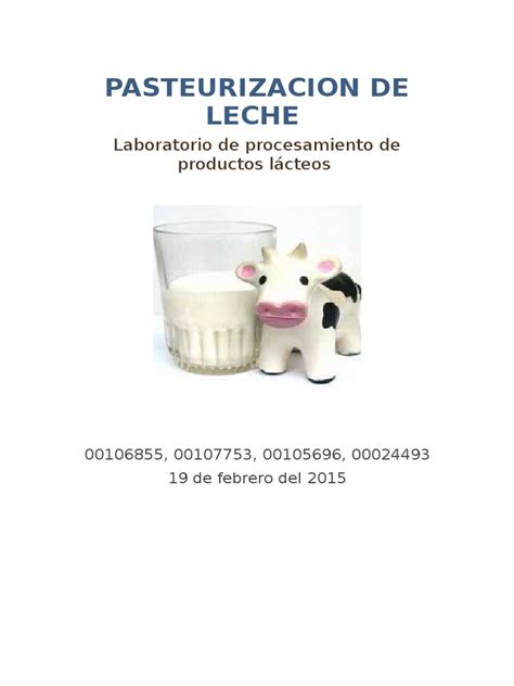 PDF Informe 1 Laboratorio Lacteos Pasteurizacion DOKUMEN TIPS