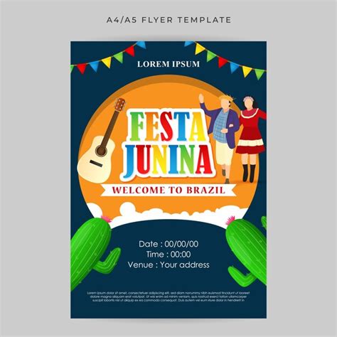 Vektorillustration Der Festa Junina Social Media Story Feed Mockup