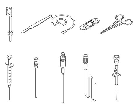 Catheter Icons Set Vector Outline 8778858 Vector Art At Vecteezy