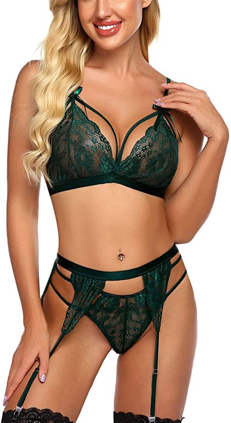 Avidlove Women Lingerie Set With Garter Belt Lace Babydoll Sexy