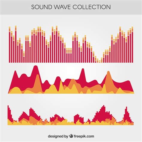 Free Vector Assortment Of Flat Sound Waves