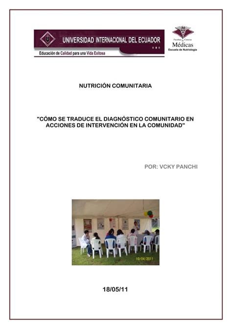 Cómo Se Traduce El Diagnóstico Comunitario En Acciones De Intervención