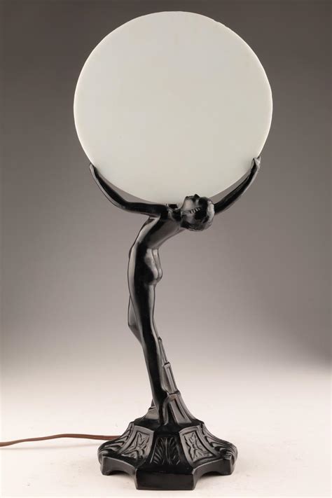 At Auction Art Deco Frankart Style Nude Female Lamp