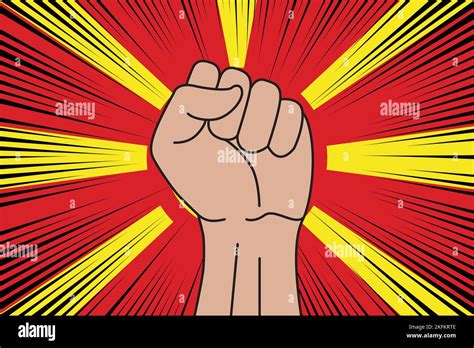 Human Fist Clenched Symbol On Flag Of North Macedonia Background Power