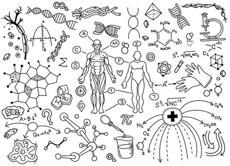 Premium Vector | Chemistry symbols icon set science subject doodle ...