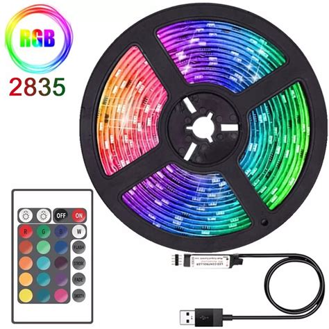 Fita De Luz LED 1 20 M RGB 2835 SMD Para Sala De Teto UV Flexível Fundo