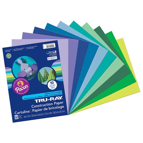 Pacon Tru Ray® Construction Paper 9 X 12 Cool Assortment Pac102942 Supplyme