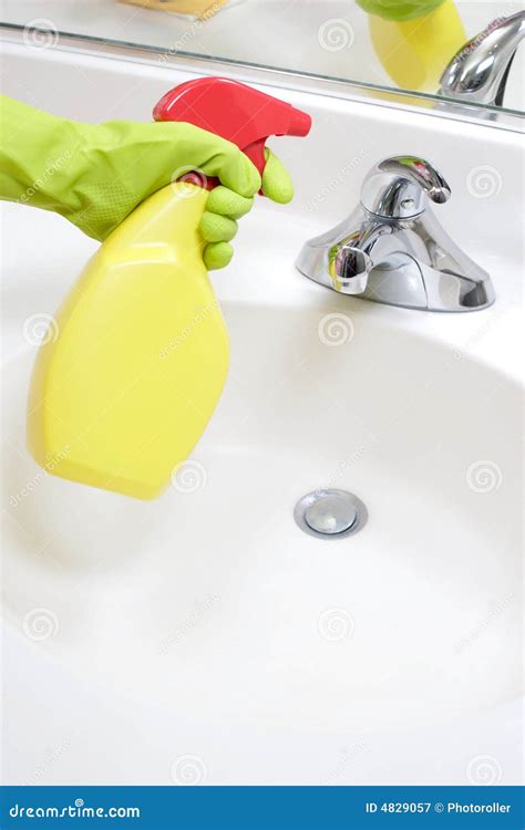Cleaning Bathroom Sink Stock Image Image Of Household 4829057