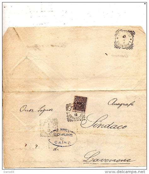 Marcophilie 1912 LETTERA CON ANNULLO CAINO BRESCIA LAVENONE