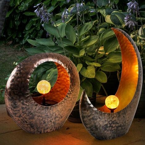 Lampes solaires solaires pour décoration de jardin extérieur croissant