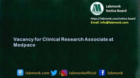 Vacancy For Clinical Research Associate At Medpace Notice Board