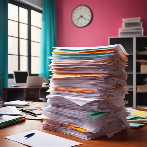Premium Ai Image Stack Of Papers