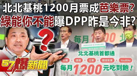 【九合一大選】北北基桃1200月票成「芭樂票」？ 「綠能你不能」曝dpp昨是今非？！ 朱學恒 徐俊相《57爆新聞》精選篇 網路獨播版 1900