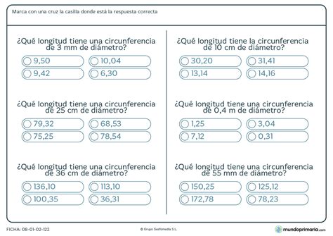 Ficha De Longitud De Circunferencia Para Primaria Mundo Primaria