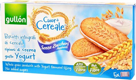 Biscotti Gullòn Cuor di Cereale Sandwich Yogurt Senza Zucchero gr.220 ...