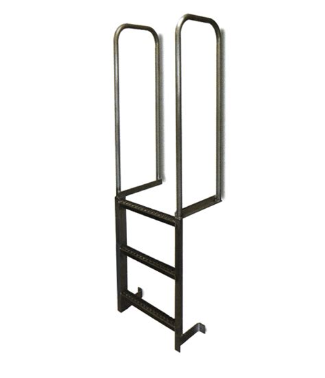 Aluminum Wall Mount Walk Thru Fixed Dock Ladder - Factory Equipment