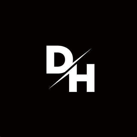 Dh Logo Letter Monogram Slash Con Plantilla De Diseños De Logotipos