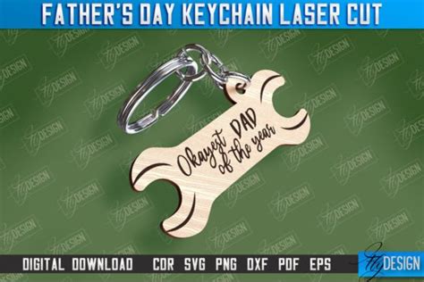 Fathers Day Keychain Laser Cut Design Graphic By Flydesignsvg