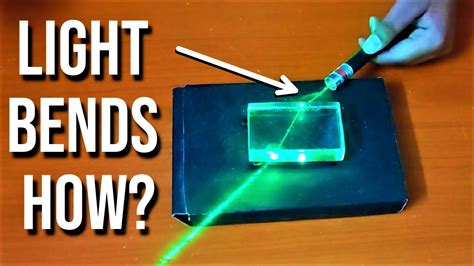 Refraction Of Light Bending Of Light Using Glass Slab And Laser Pointer Science Experiment