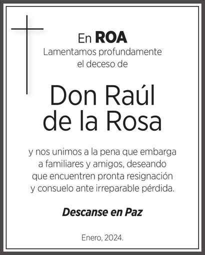 Don Ra L De La Rosa Obituario Esquela