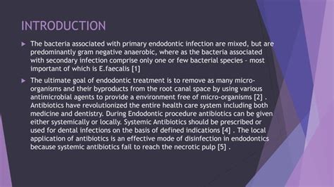 Antibiotics In Endodontics Ppt