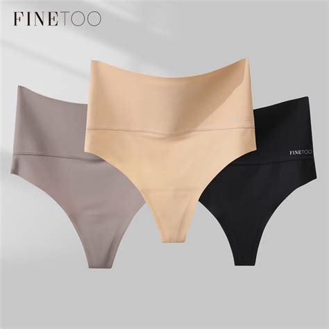Finetoo Body Shaper High Waist Seamless Thong Women Antibacterial Panties Intimates Lingerie