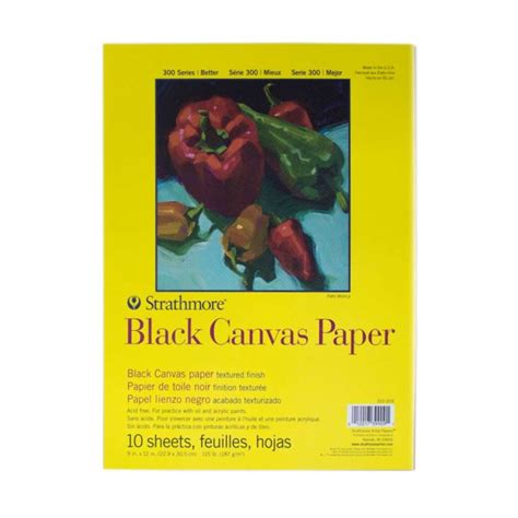 Strathmore Black Series Canvas Paper Pad Glue Bound In X In