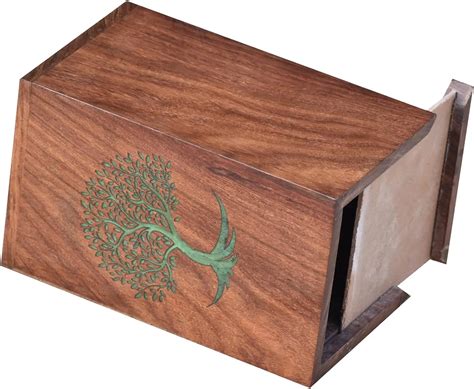 Resin Green Tree Of Life Urns Box Wooden Adults For Ashes Memorial