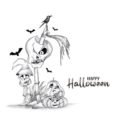 Free Vector Happy Halloween Horror Festival Celebration Decorative