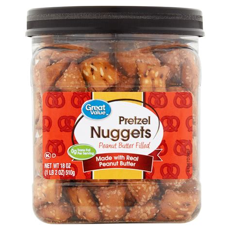 Great Value Peanut Butter Filled Pretzel Nuggets Canister Oz