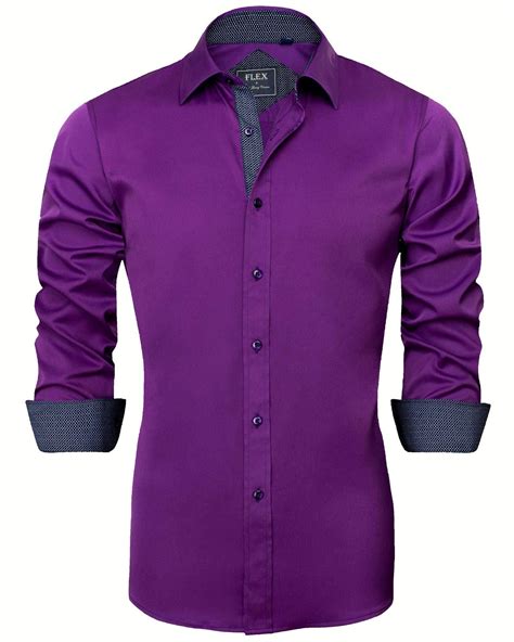 Alimens And Gentle Classic Mens Long Sleeve Cotton Spandex Dress Shirt