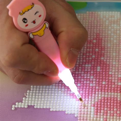 D Diy Diamond Painting Cross Stitch Tool Shining Drill Pen With Light