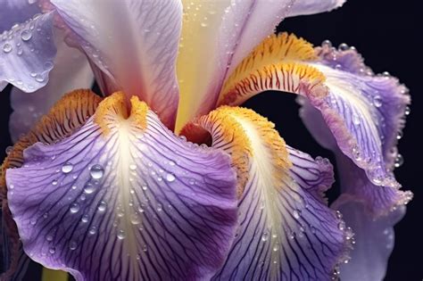 Premium AI Image | Award winning Macro photography of Iris flower