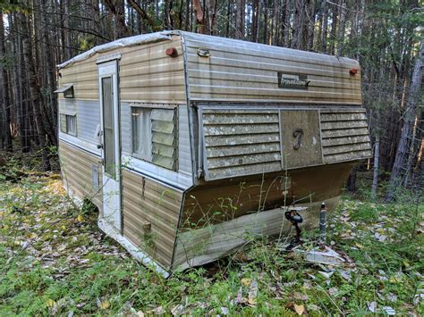 Abandoned Camper Trailer Left In A Forest On A Bc Island Oc 4032 X