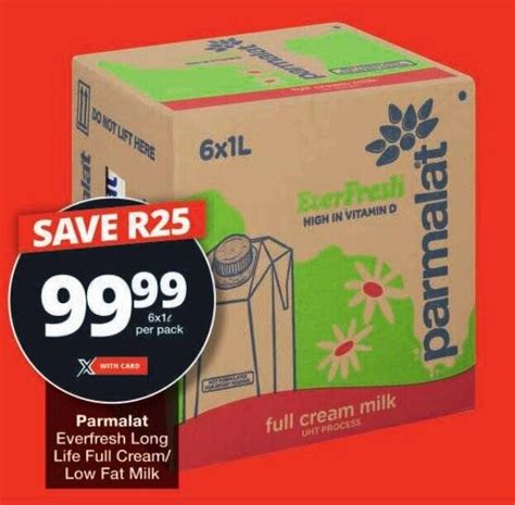 Parmalat Everfresh Long Life Full Cream Low Fat Milk Offer At Checkers