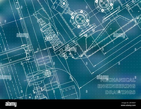 Plano Dibujos De Ingeniería Vectorial Fabricación De Instrumentos Mecánicos Resumen Técnico