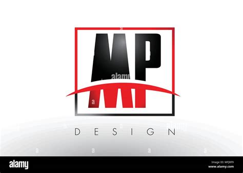 Mp M P Logotipo Con Letras De Colores Rojo Y Negro Y Logo Diseño De