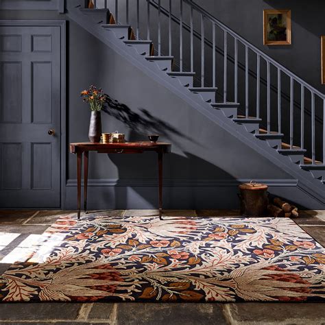 Artichoke Floral Rugs 127105 In Charcoal Mustard By William Morris Buy