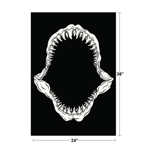 Buy Shark Jaw Mouth Open Isolated Vector Illustration Shark Posters For