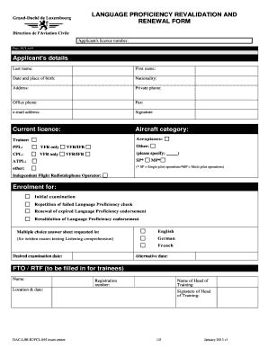 Fillable Online Form DAC IEM FCL 1010 Exam Center LANGUAGE