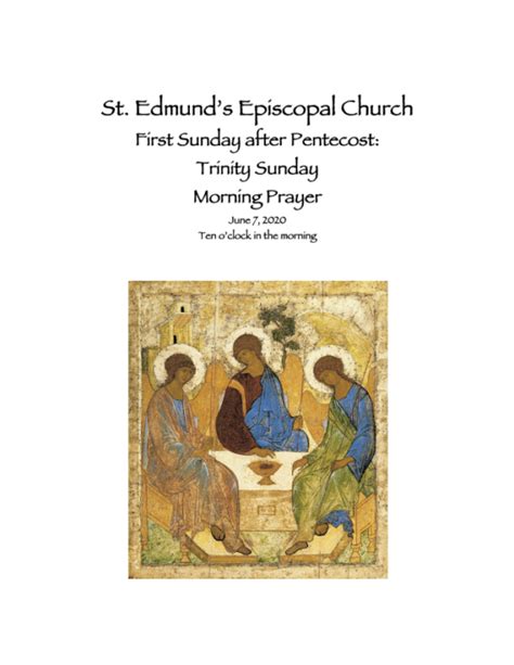 Morning Prayer for Trinity Sunday - St. Edmund's Episcopal Church