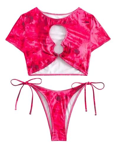 Traje De Ba O Mahala Bikini Tie Dye Abertura Cord N Lateral Cuotas Sin Inter S
