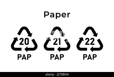 Paper Recycling Symbol Pap Cardboard Vector Illustration Stock